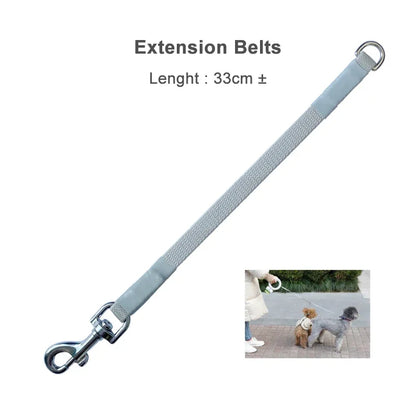 Pet Leash Accessory: Poop Bag Dispenser with Extension Belt for Two Replaceable Bags for Convenient Pet Walking - Moestar