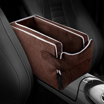 Car Center Console Pet Bed Mat - Essential Fiber Safety Seat for Cats and Small Dogs - Non-Slip Car Carrier
