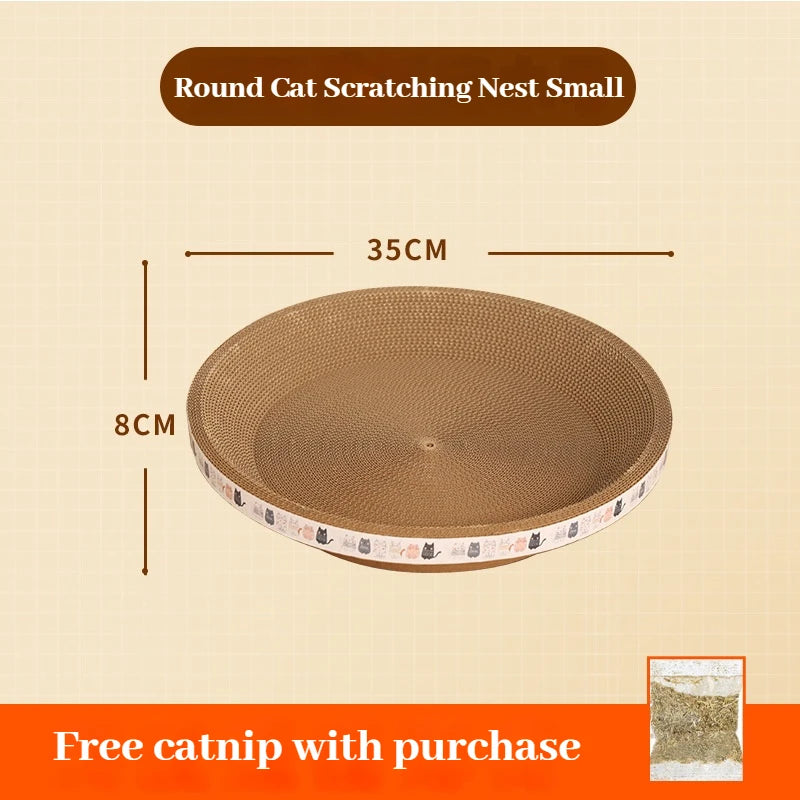 Corrugated Cat Scratching Post with Catnip - Durable and Scratch-Resistant Cat Bed Scratcher and Sofa Protector for Feline Furniture