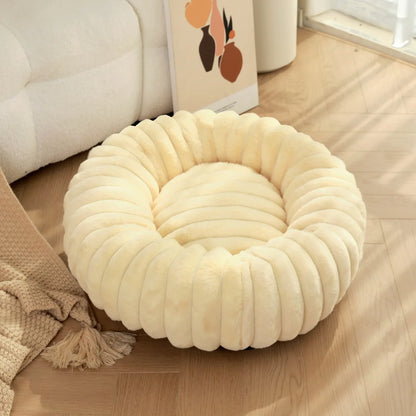 Large Round Pet Bed for Dogs and Cats, All-Season Washable Sofa Bed with Winter Warmth