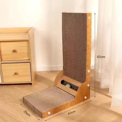 Detachable Wooden Cat Scratching Post - Stylish Scratcher for Claw Training and Furniture Protection