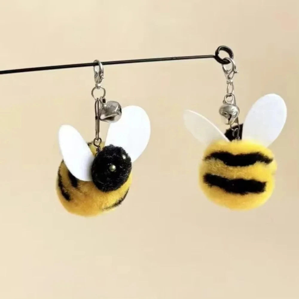 Interactive Cat Toys - Cute Simulation Bee Teasing Sticks for Engaging Play and Boredom Relief