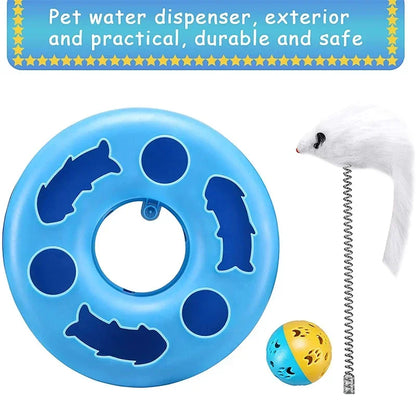 Interactive Cat Toy Roller Tracks with Catnip-Infused Spring Balls and Teaser Mouse - Ideal for Indoor Kittens