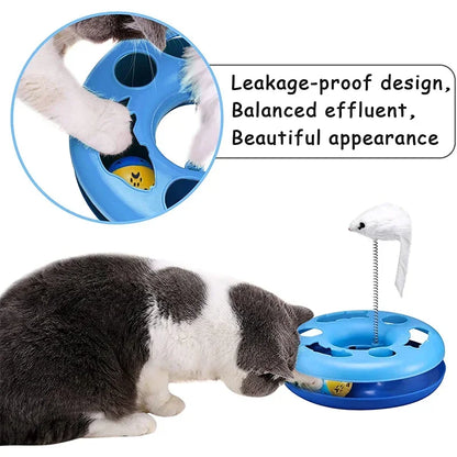 Interactive Cat Toy Roller Tracks with Catnip-Infused Spring Balls and Teaser Mouse - Ideal for Indoor Kittens