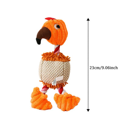 Interactive Plush Dog Toys - Bird Shaped Squeaky Chew Ropes for Small and Large Pets