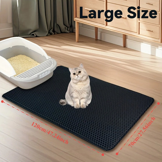 70x120cm Waterproof Double Layer Cat Litter Mat - Effective Litter Trapping and Cleaning Pad for Cats