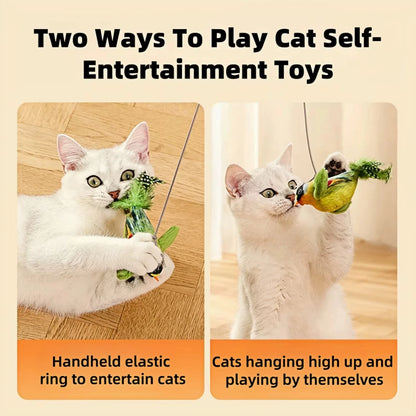 Interactive Plush Cat Toy with Realistic Bird Sounds and Catnip for Indoor Cats and Kittens