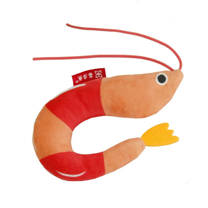 Interactive Plush Cat Chew Kicker Toys with Catnip - Simulation Shrimp Design for Indoor Cats and Kittens