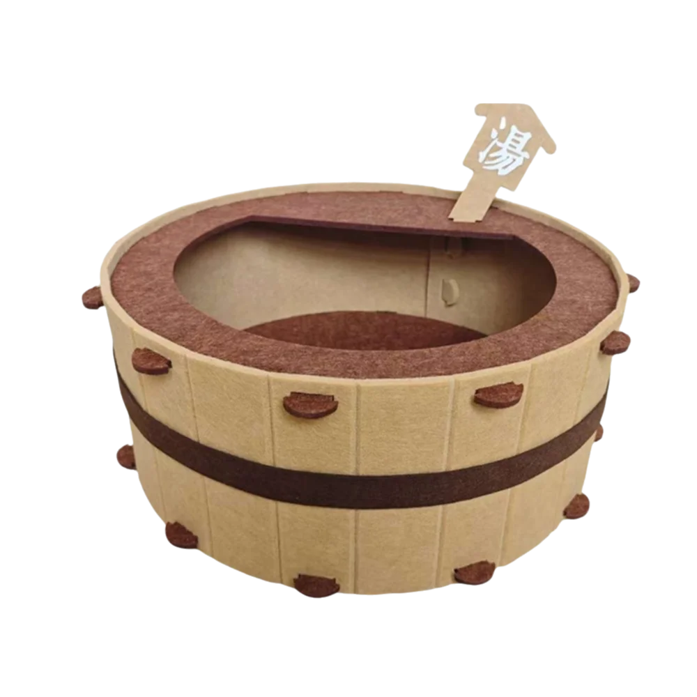 Semi-Enclosed Barrel-Shaped Cat House - Comfortable and Durable Cat Bed Cave for All Seasons