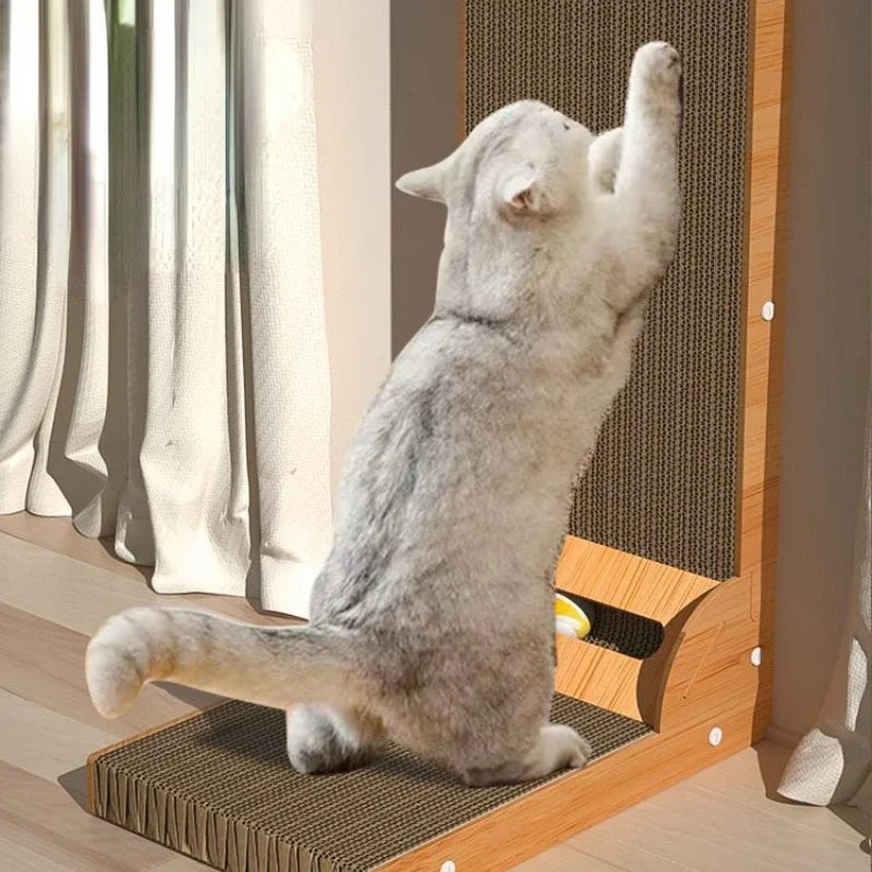 Detachable Wooden Cat Scratching Post - Stylish Scratcher for Claw Training and Furniture Protection