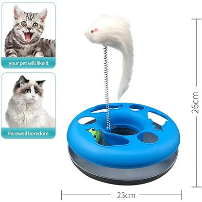 Interactive Cat Toy Roller Tracks with Catnip-Infused Spring Balls and Teaser Mouse - Ideal for Indoor Kittens