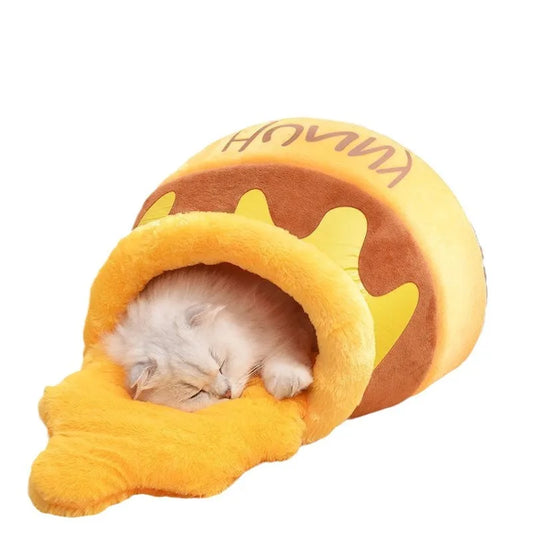 Honey Pot Cat Bed Creative-shaped pet bed soft padded design Ideal for cats/puppies Warm and cozy Eco-friendly materials Modern