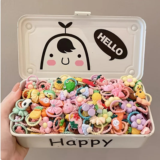 Pet Hair Accessory Set for Dogs and Cats - Assorted Headbands and Hair Ties Featuring Floral, Bow, Fruit, and Small Animal Designs (Hair Accessories Only, Random Styles and Colors)