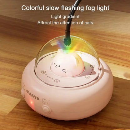 Advanced Interactive Cat Toy with Feather and Laser Features, 360° Obstacle Avoidance, Auto Standby, and USB Rechargeable Design