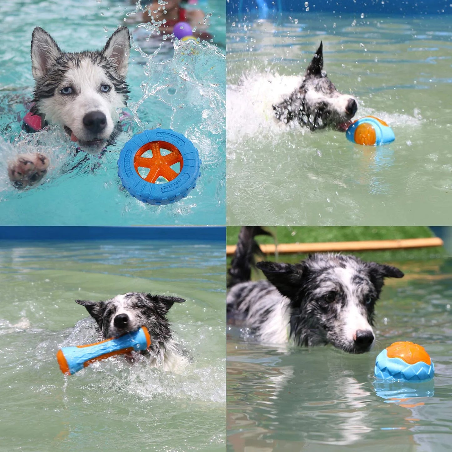 Durable Rubber Dog Chew Toys - Squeaky Interactive Training and Play Toy for Large Dogs with Teeth Cleaning Benefits