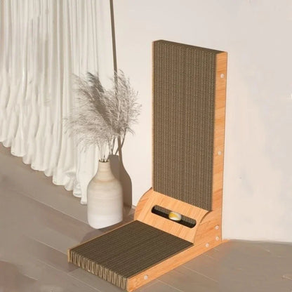 Detachable Wooden Cat Scratching Post - Stylish Scratcher for Claw Training and Furniture Protection