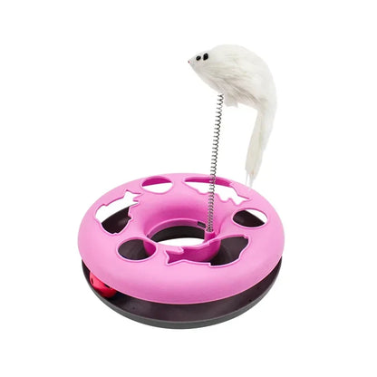 Interactive Cat Toy Roller Tracks with Catnip-Infused Spring Balls and Teaser Mouse - Ideal for Indoor Kittens