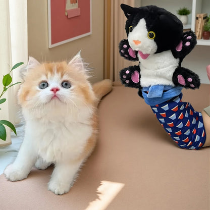 Poseable Plush Cat Wrestling Puppet Toy - Durable and Safe Indoor Play for Cats and Dogs