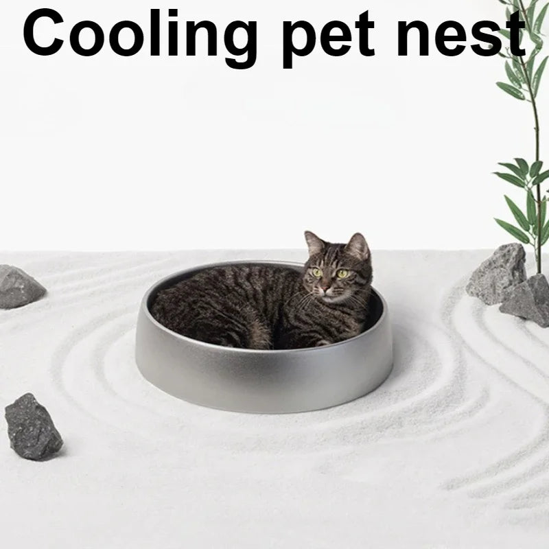 Aluminum Alloy Cat Bed with Waterproof Basket and Cooling Features - Pet Furniture and Accessories