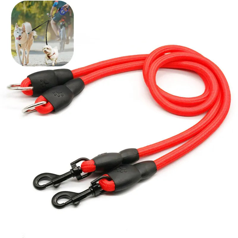 Dual Dog Leash System - Detachable Walking Chains for Two Dogs - Pet Accessories and Supplies