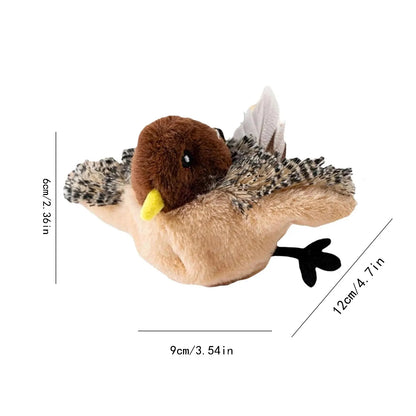 Interactive Flapping Wings Sparrow Cat Toy with Vivid Chirping Simulation