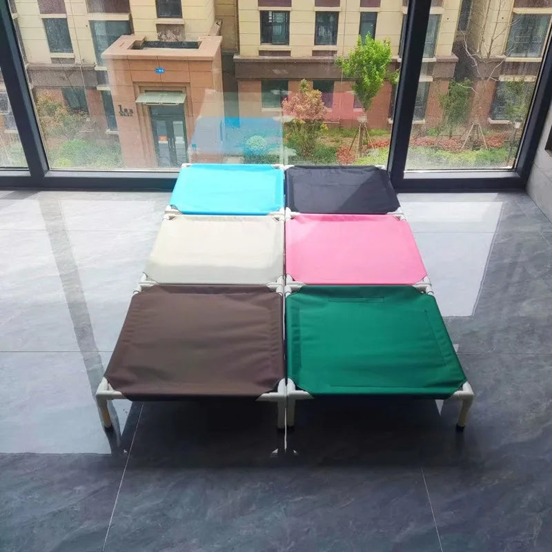 Elevated Portable Camping Bed for Dogs and Cats - Foldable, Removable, and Washable Pet Hammock