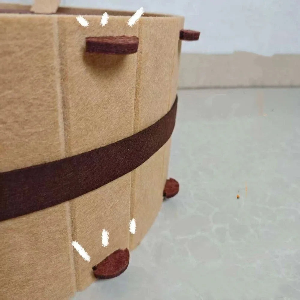 Semi-Enclosed Barrel-Shaped Cat House - Comfortable and Durable Cat Bed Cave for All Seasons