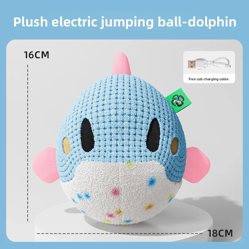 Electric Bouncing Dog Ball - Interactive Toy for Puppies, Dental Relief, and Sound Features
