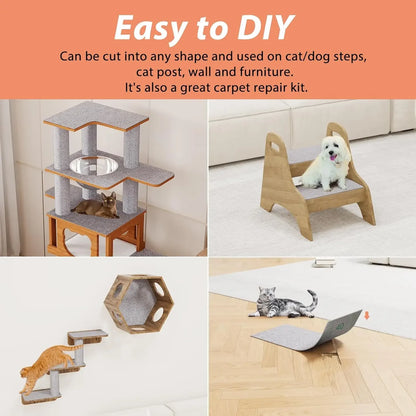 Self-Adhesive Trimmable Cat Scratching Mat for Furniture Protection