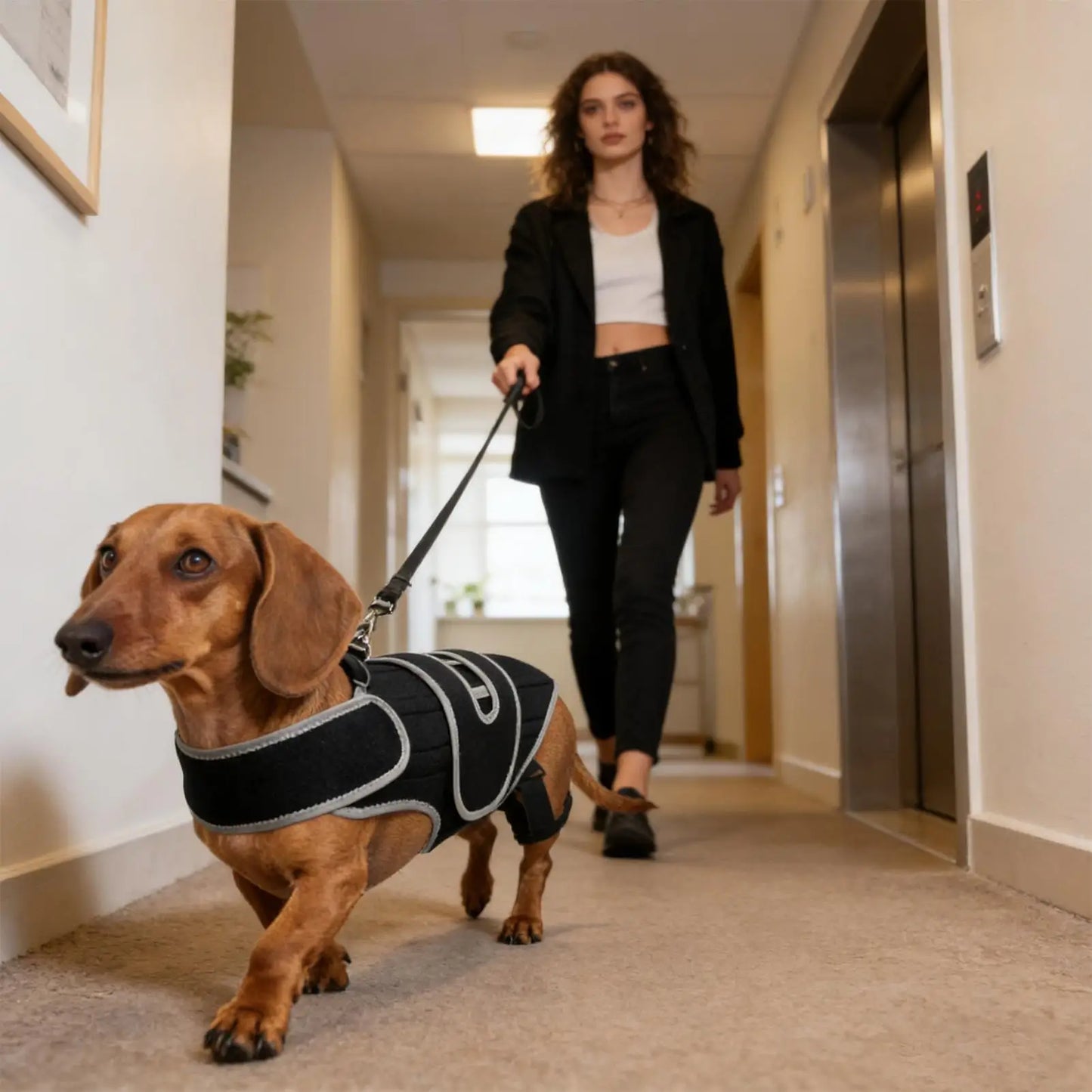 Adjustable Dog Back Brace for Spinal Stability - Small Support Harness for Walking, Jogging, and Travel