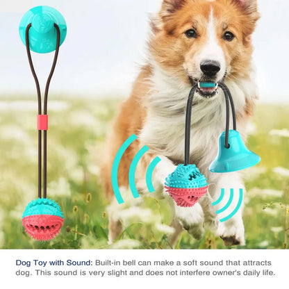 Interactive Dog Chew Toys for Aggressive Chewers - Suction Cup Teething Rope and Puzzle Treat Dispensing Ball