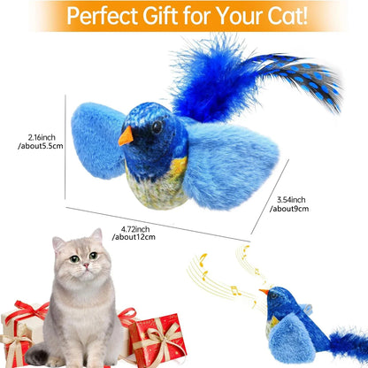 Interactive Indoor Cat Toy with Sounding Catnip Birds - Wall Hanging Teaser for Engaging Play
