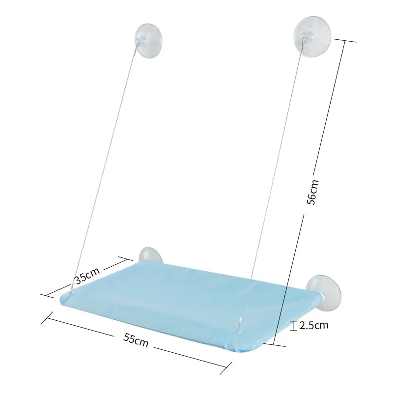 Cat Hammock Bed with Mat - Hanging Window Shelf Seat for Cats, Comfortable Pet Nest and Accessories