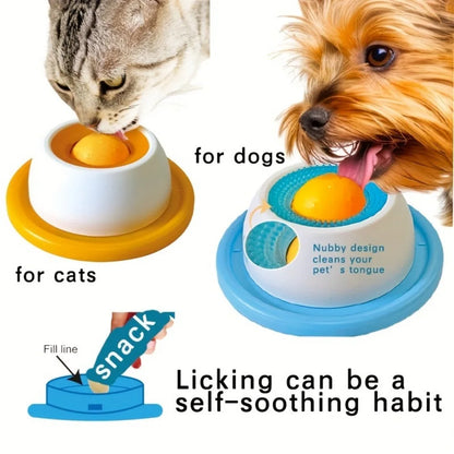 Interactive Dog and Cat Lick Mat Slow Feeder - Stimulation Toy and Dental Care Bowl