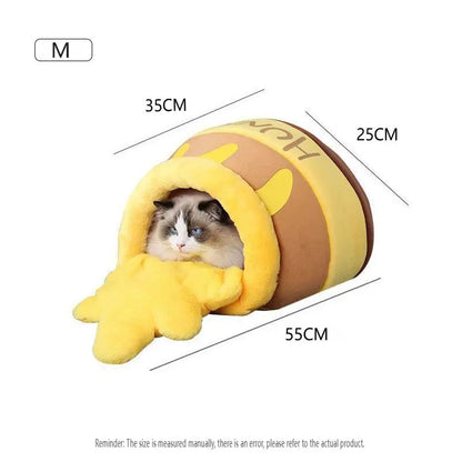 Honey Pot Cat Bed Creative-shaped pet bed soft padded design Ideal for cats/puppies Warm and cozy Eco-friendly materials Modern
