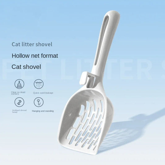 Plastic Cat Litter Scoop with Base - Self-Cleaning Litter Box Shovel for Kittens and Cats
