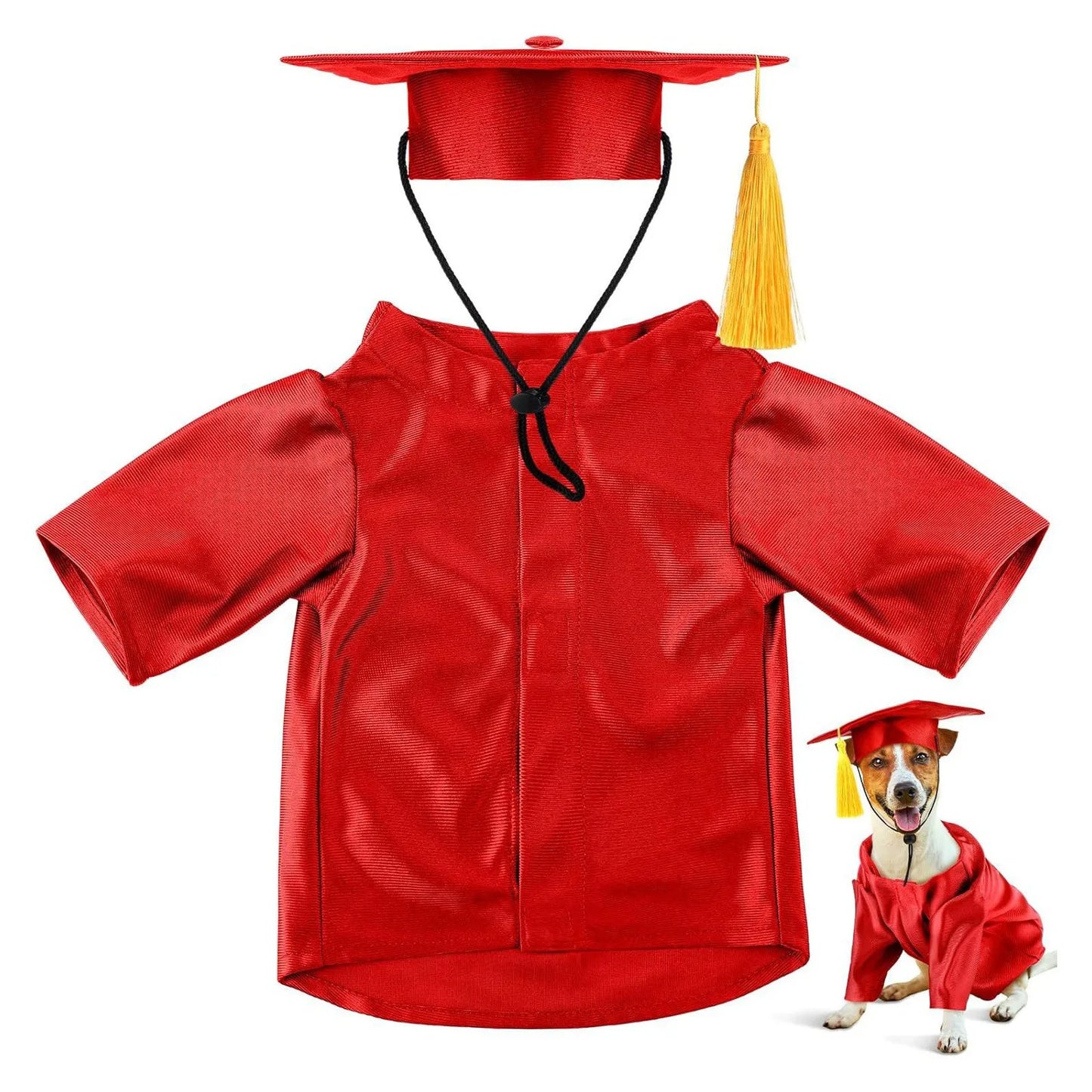 Pet Graduation Costume Set with Adjustable Hat and Tassel for Cats and Dogs