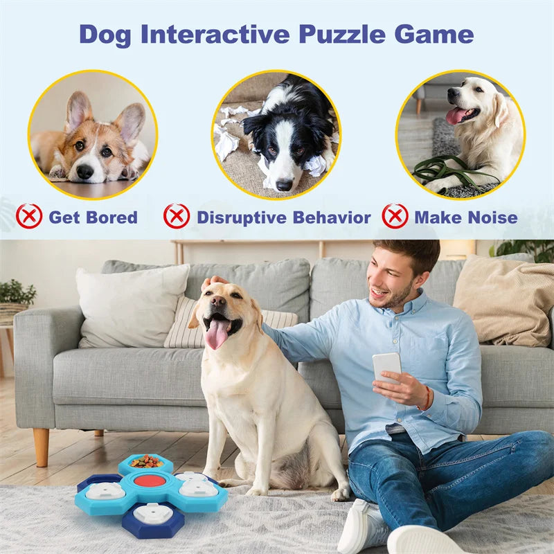 Interactive Dog Puzzle Toys for Training and Feeding - Slow Feed Tray for Pet Enrichment