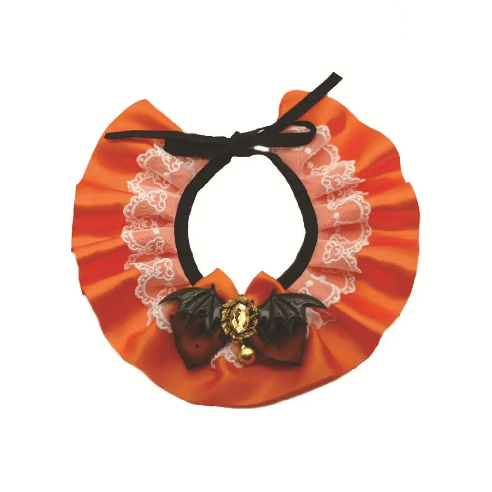 Adjustable Lace Necklace for Cats and Dogs - Creative Halloween Pet Collar and Scarf Accessory