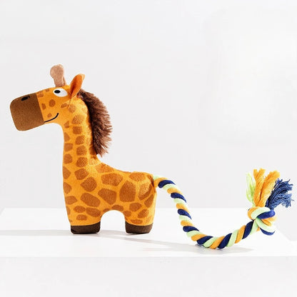 Interactive Plush Squeaky Dog Toys - Durable Tug of War and Bite-Resistant Outdoor Playthings for Pets