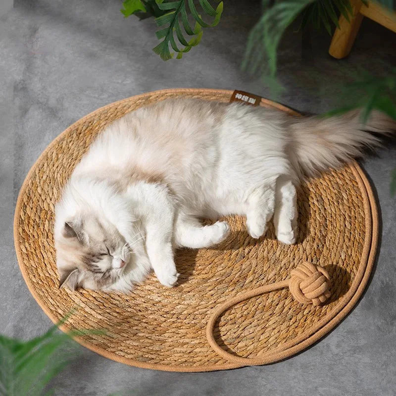 Rattan Cat Scratcher Mat - Nail Sharpening Board for Cats, Furniture Protector and Scratching Post