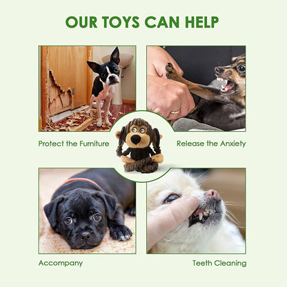 Plush Squeaky Puppy Chew Toys for Teething and Training - Interactive Toys for Small Dogs Featuring Adorable Monkey Design