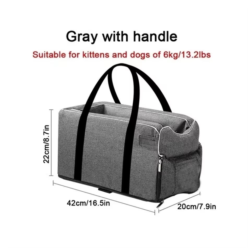 Portable Dog Car Seat Bed and Carrier for Small Dogs and Cats - Safe Travel Accessory