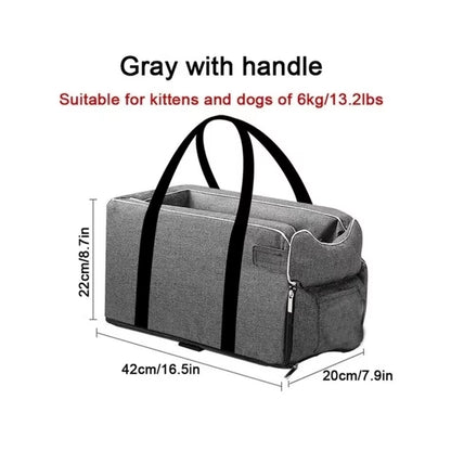 Portable Dog Car Seat Bed and Carrier for Small Dogs and Cats - Safe Travel Accessory