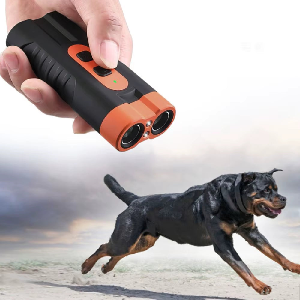Ultrasonic Dog Repeller with Remote Control and Integrated LED Flashlight for Advanced Bark Training