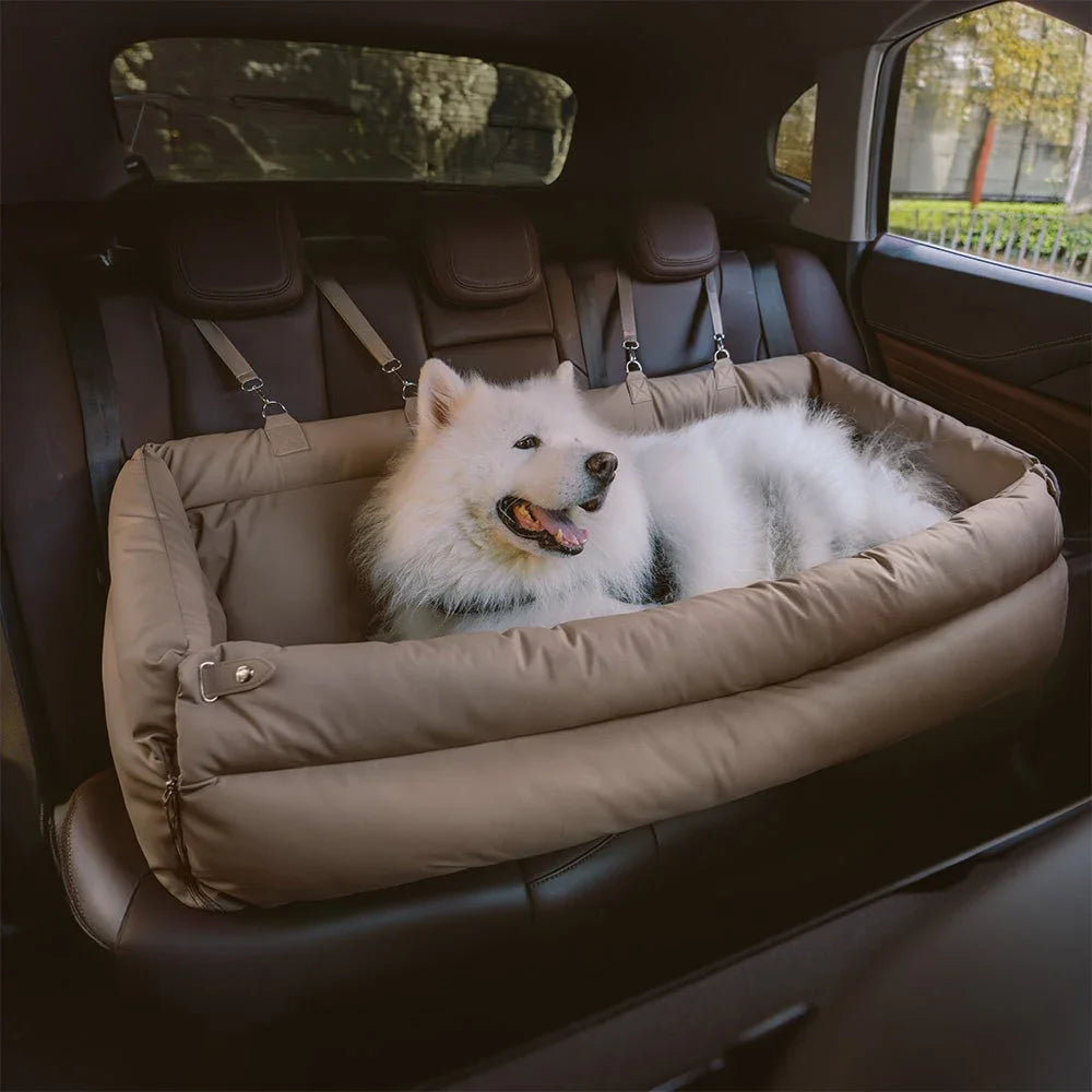 Luxury Faux Leather Pet Booster Car Seat for Dogs and Cats - Travel Bed and Car Seat Combo