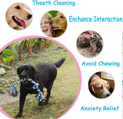 Durable Cotton Rope Dog Bite Toys for Dental Cleaning and Oral Health