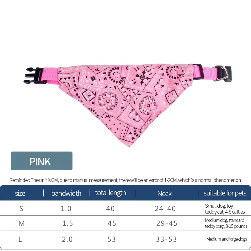 Adjustable Pet Triangle Scarf and Saliva Towel for Cats and Dogs - Printed Neckerchief and Collar Accessory for Kittens and Puppies