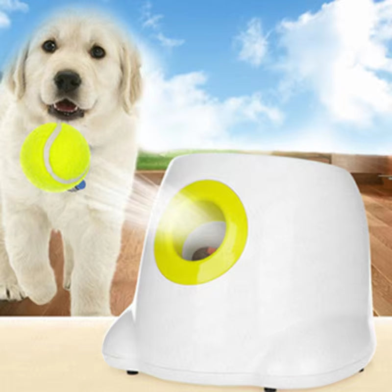 Automatic Tennis Ball Launcher for Dogs - Engaging Catapult Toy for Active Play with Pitbulls and Various Breeds