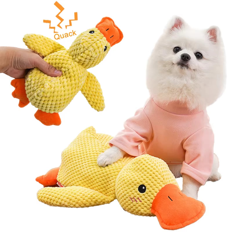 Duck-Shaped Interactive Dog Toy - Durable Quacking Pet Toy for Small to Large Dogs and Cats, Ideal for Chewing and Playtime